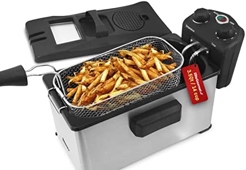 Elite Gourmet EDF-3500 Electric Immersion Deep Fryer. Removable Basket