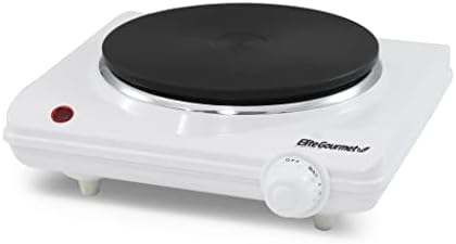 Elite Gourmet ESB-301F Countertop Single Cast Iron Burner, 1000 Watts Electric Hot Plate