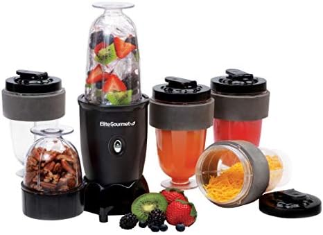 Elite Gourmet EPB-1800A# 17-Piece Personal Drink Mixer Blender, Sports Blender 16 Oz capacity