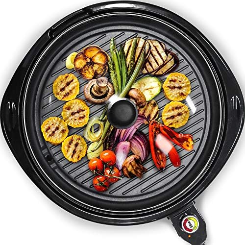 Elite Gourmet EMG-980B Smokeless Electric Tabletop Grill Nonstick, 6-Serving