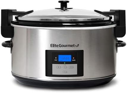 Maxi-Matic Elite Platinum MST-900VXD 8.5-Quart Stainless Steel Programmable Slow Cooker w/Locki