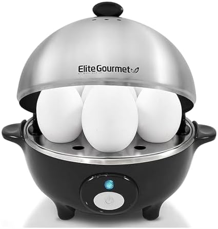 Elite Gourmet EGC-508 Rapid Egg Cooker, 7 Easy-To-Peel, Hard, Medium, Soft Boiled Eggs