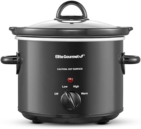 Elite Gourmet MST-350B Electric Slow Cooker, Adjustable Temp, Entrees, Sauces, Stews & Dips