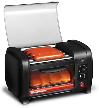 Elite Gourmet EHD-051B Hot Dog Toaster Oven, 30-Min Timer