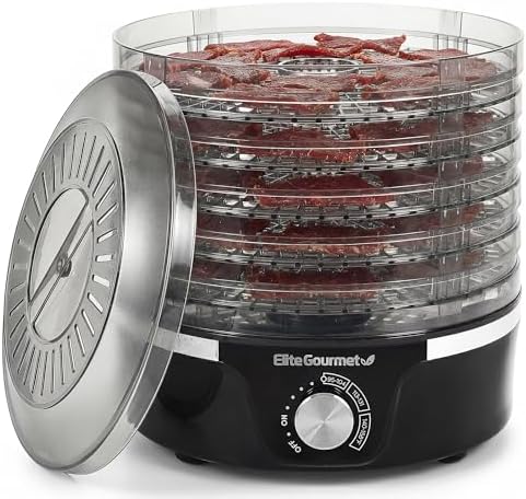 Elite Gourmet EFD319 Food Dehydrator, 5 BPA-Free 11.4" Trays Adjustable Temperature Controls