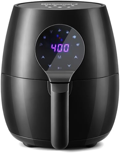 Elite Gourmet EAF5317D Digital 5.3Qt Hot Air Fryer 7 Menu Functions 1350W Oil-Less Healthy Cook