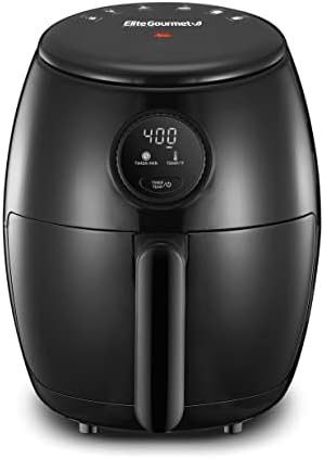 Elite Gourmet EAF2612D Personal 2.1Qt Compact Space Saving Programmable Hot Air Fryer