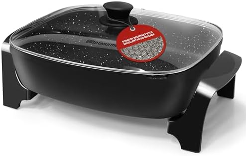 Elite Gourmet EG6203 Extra Deep 16"x13"x3.2" (10.5Qt.) Scratch Resistant, Easy Pour Spout