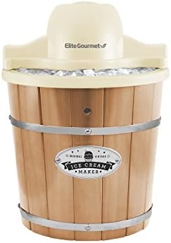 Elite Gourmet EIM-924LX 4 quart Old Fashioned Electric Ice Cream Maker, Pine Bucket
