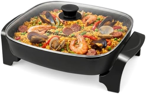 Elite Gourmet EG-6203# Extra Deep 16"x13" (10.5 Qt.) Non-Stick Electric Skillet with Glass Vent