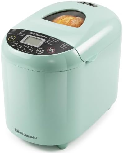Elite Gourmet Programmable Bread Maker, 2 lb Loaf, 3 Sizes, 19 Presets incl. Gluten-Free
