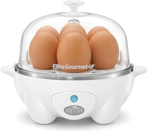 Elite Gourmet EGC-007## Rapid Egg Cooker, 7 Easy-To-Peel, Hard, Medium, Soft Boiled Eggs