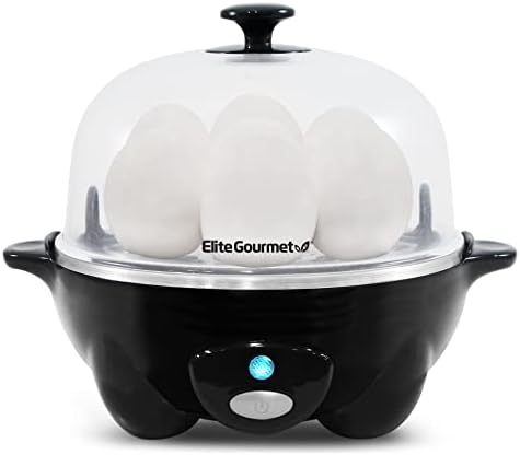 Elite Gourmet EGC-007B# Rapid Egg Cooker, 7 Easy-To-Peel, Hard, Medium, Soft Boiled Eggs