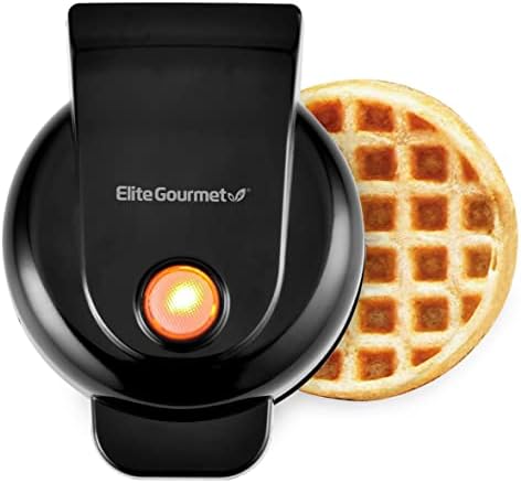 Elite Gourmet EWM013B Electric Nonstick Mini Waffle Maker with 5-inch cooking surface