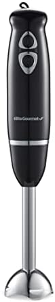 Elite Gourmet EHB1015 Immersion Hand Blender 500 Watts 2 Speed Mixing with Stainless Steel Blad