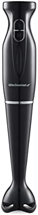 Elite Gourmet EHB1023 Immersion Hand Blender 300 Watts 2 Speed Mixing with Detachable Blades