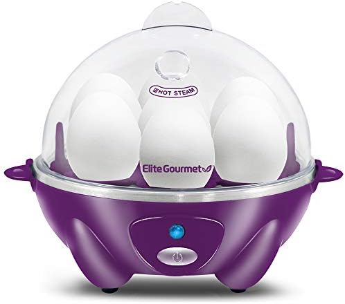 Elite Gourmet EGC700P# Rapid Egg Cooker, 7 Easy-To-Peel, Hard, Medium, Soft Boiled Eggs