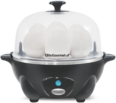 Elite Gourmet EGC710DKG Rapid Egg Cooker, 7 Easy-To-Peel, Hard, Medium, Soft Boiled Eggs