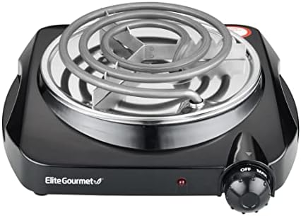 Elite Gourmet ESB301C Countertop Single Coiled Burner, 1100 Watts Electric Hot Plate