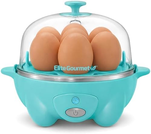 Elite Gourmet EGC-007T# Rapid Egg Cooker, 7 Easy-To-Peel, Hard, Medium, Soft Boiled Eggs
