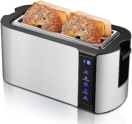 Elite Gourmet ECT5322 Long Slot 4 Slice Toaster, Countdown Timer