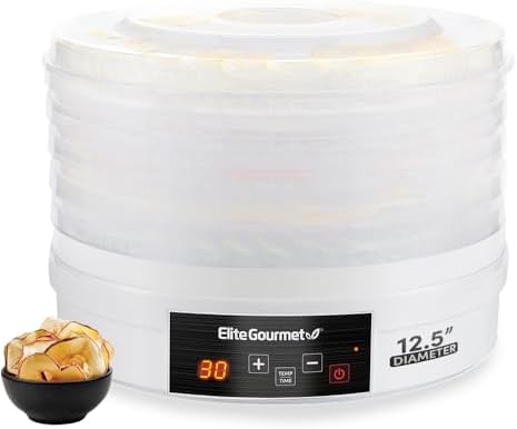 Elite Gourmet EFD770WD Digital Food Dehydrator with 5x12.5” BPA Free Trays
