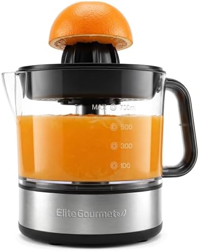 Elite Gourmet ETS623 BPA-Free 40-Watt Electric Citrus Juicer, Compact, Large Volume