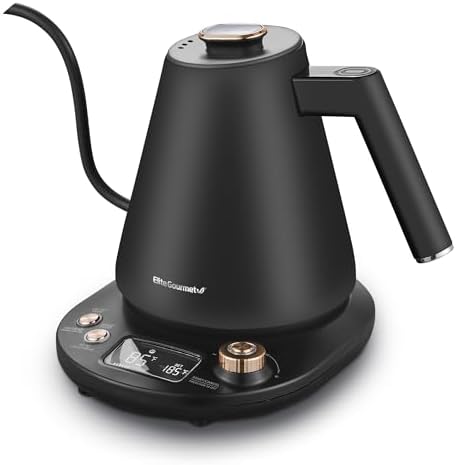Elite Gourmet EKT3001 1L Digital Water Kettle, 304 Stainless Steel Interior