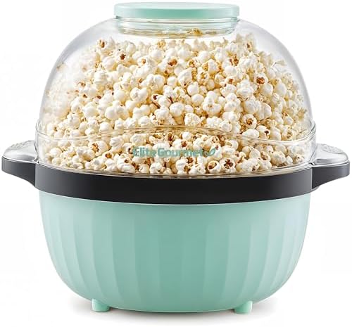 Elite Gourmet EPM145M 18-cup Hot Oil Stirring Popcorn Popper w/Measuring Cap & Reversible Servi