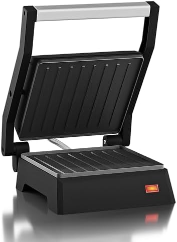 Elite Gourmet EPN160 5.5 x 5.3" Multifunctional, Compact Electric Panini Press, Contact Grill