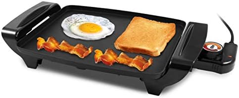 Elite Gourmet EGR-2722B Electric 10.5" x 8.5" Griddle, Cool-touch Handles Non-Stick Surface