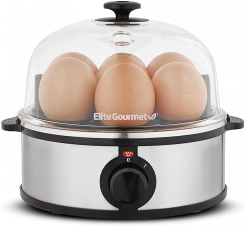 Elite Gourmet EGC724SS Easy Electric Poacher, Omelet Eggs & Soft, Medium
