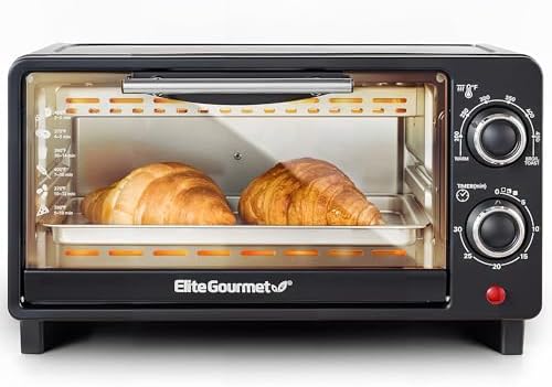 Elite Gourmet ETO490 9L/4 Slice Countertop Toaster Oven with 30-Minute Timer