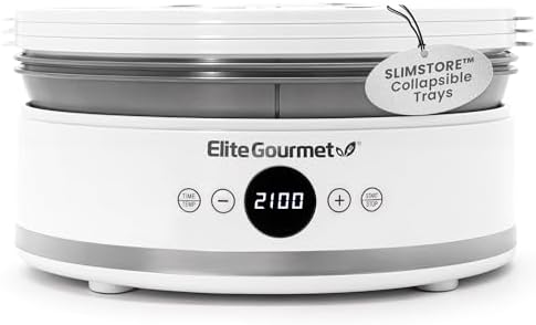 Elite Gourmet EFD329WD Digital Food Dehydrator with 5 BPA Free SlimStore™ Collapsible Trays for