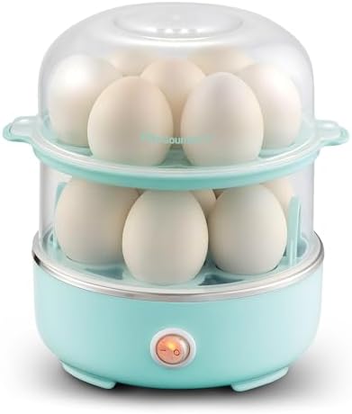 Elite Gourmet EGC1215M Easy Egg Cooker, Stainless-steel Heating Plate, Two-Tiered