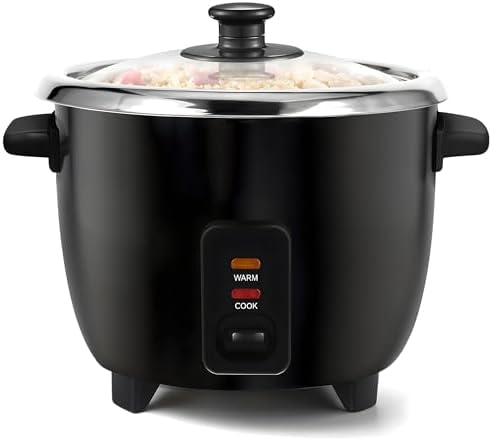 Elite Gourmet ERC006XSS 6-Cup Electric Rice Cooker with 304 Surgical Grade Stainless Steel Inne