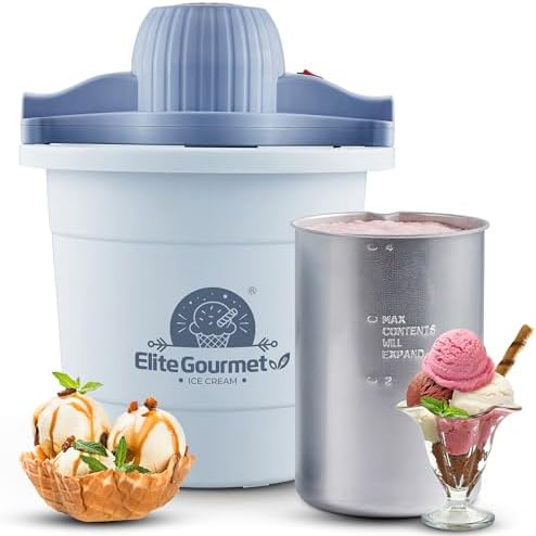 Elite Gourmet 4Qt Electric Ice Cream Maker EIM350 Delicious Homemade Ice Cream, Gelato, Sorbet