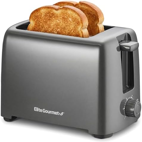 Elite Gourmet ECT1027G Cool-Touch 2 Slice Toaster, 6 Toast Settings & Cancel Function