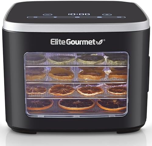 Elite Gourmet EFD809D Food Dehydrator with 5 Stainless Steel Trays