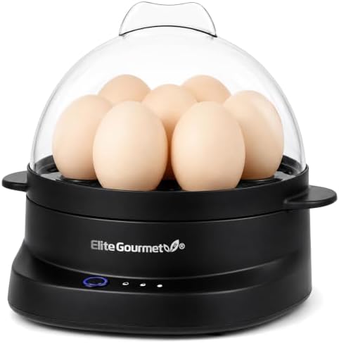 Elite Gourmet 7-Egg Electric Egg Cooker with Voice Alerts – Soft